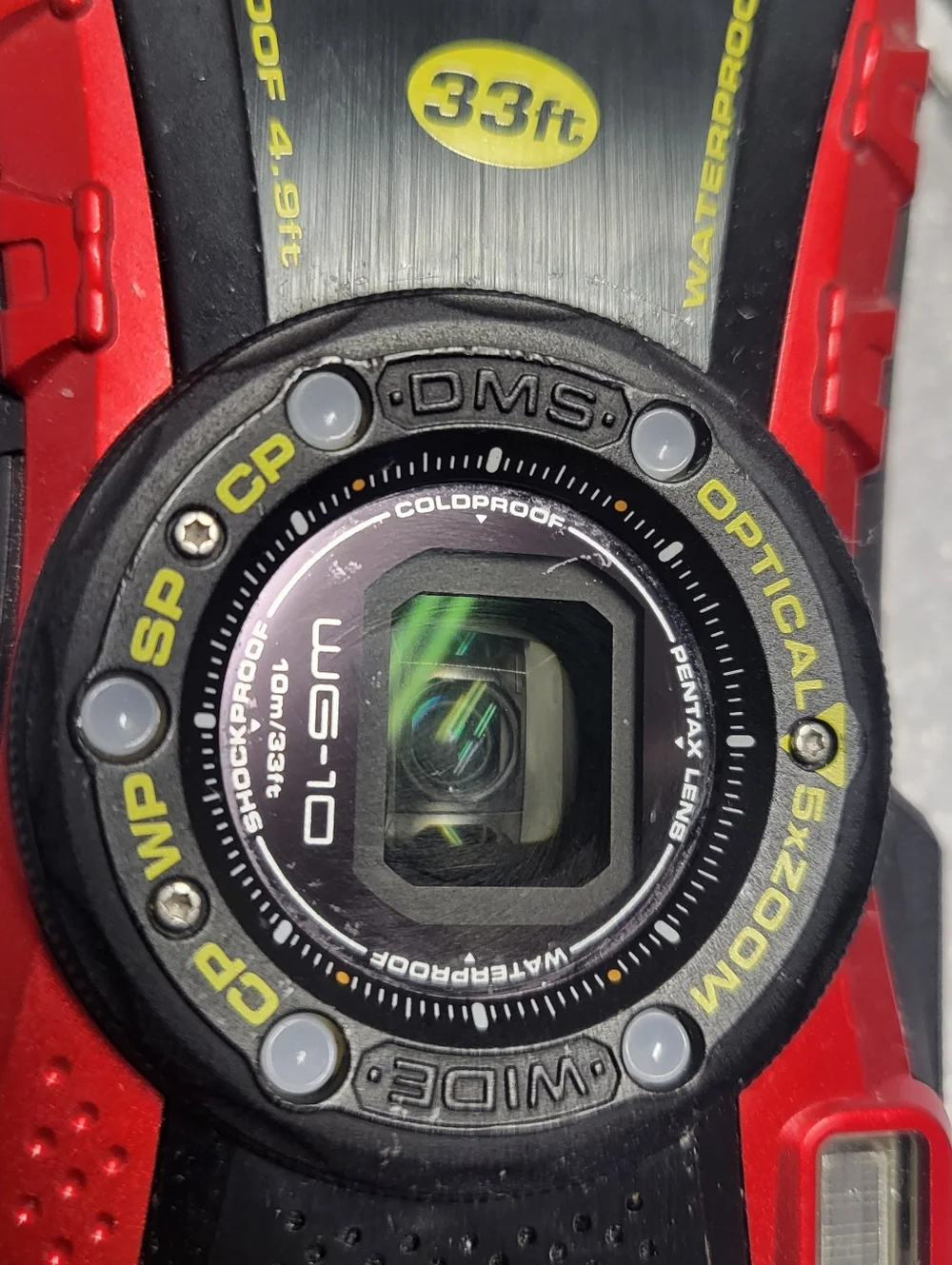 (Has Scratches) Pentax WG-10 14MP Weatherproof Digital Camera Red Works